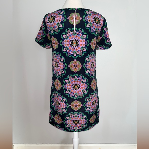 J.Crew navy, pink, lavender, green floral medallion shift dress - Picture 4 of 7